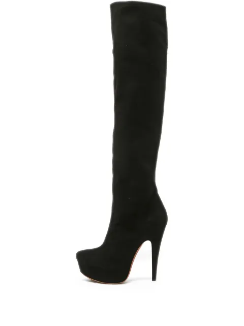 Alaïa Pre-Owned 绒面皮高坡跟靴（12厘米，典藏款）