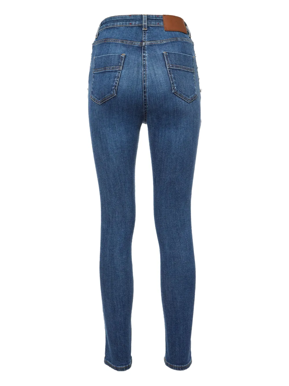 Elisabetta Franchi Jeans met knoopdetail - Blauw