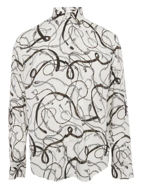 Louis Vuitton Pre-Owned chain and belt-print shirt