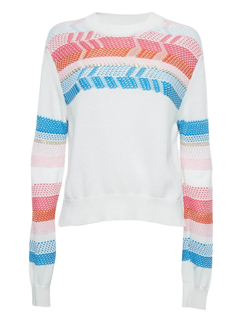 Peter Pilotto stripe-embroidered sweater - ホワイト Peter Pilotto stripe-embroidered sweater - ホワイト