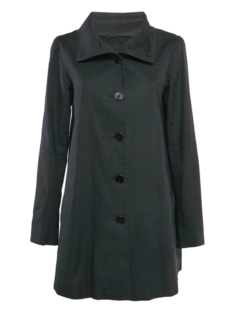 RALPH LAUREN VINTAGE Pre-owned Button Cotton Coat In Black