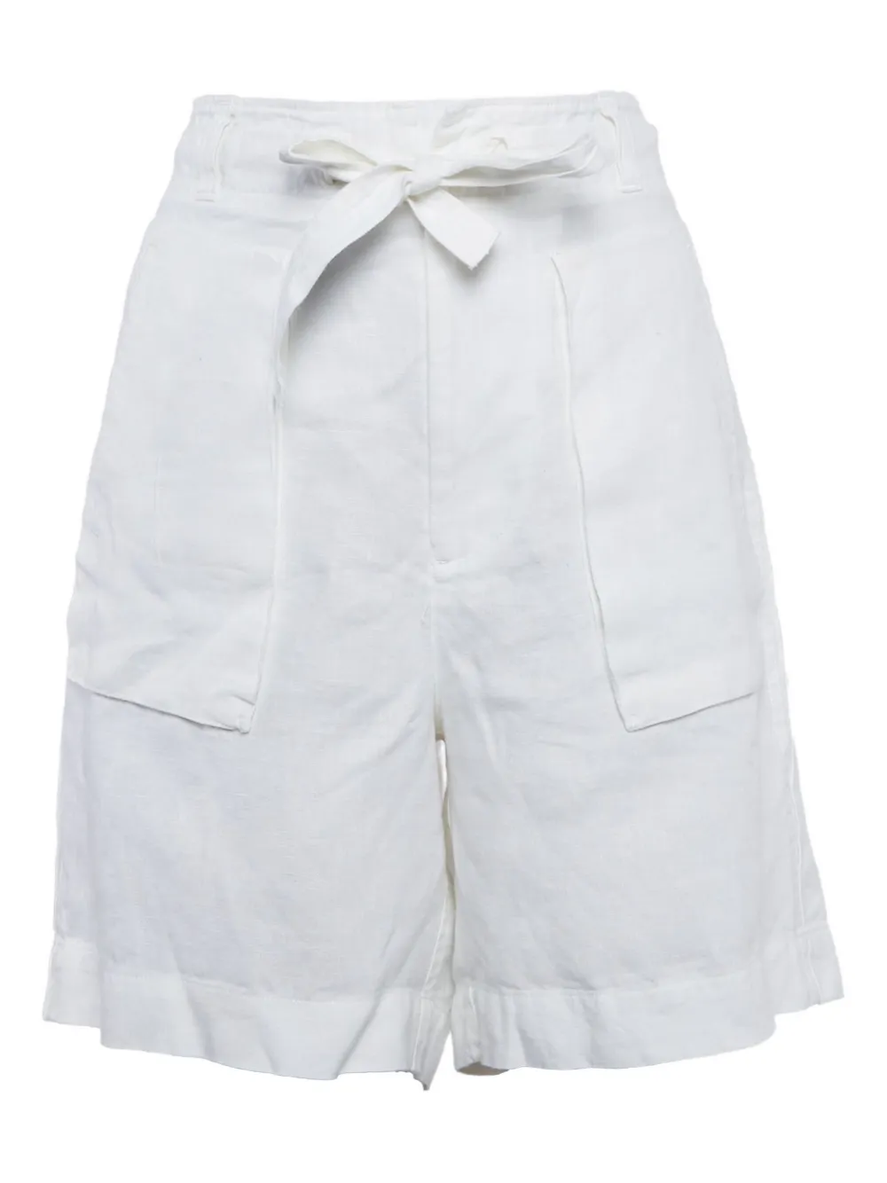 tie-waist linen shorts
