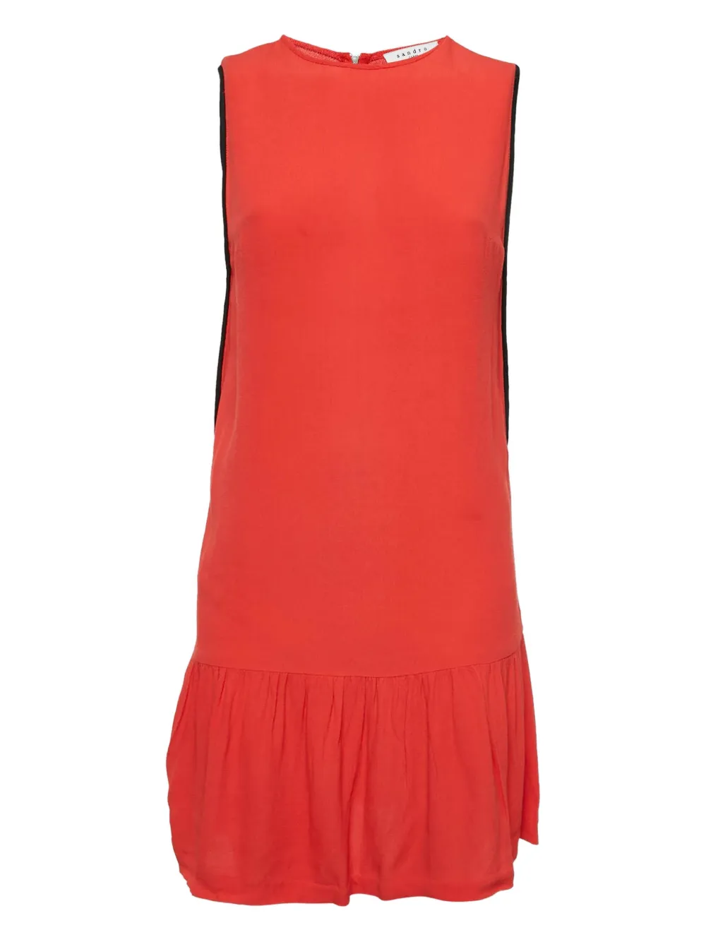SANDRO 2024 pre-owned sleeveless ruffle-hem midi dress | rouge | Image 1
