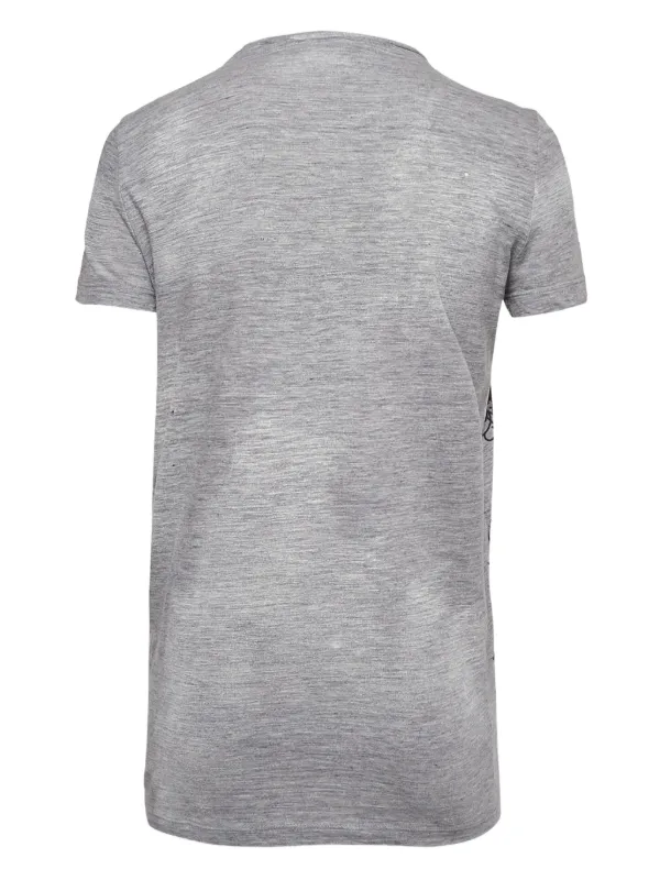 【関税&送料込】Dsquared2 Washed Grey T-Shirt With Logo DSQUARED2 logo-print Cotton T-shirt | Black | FARFETCH