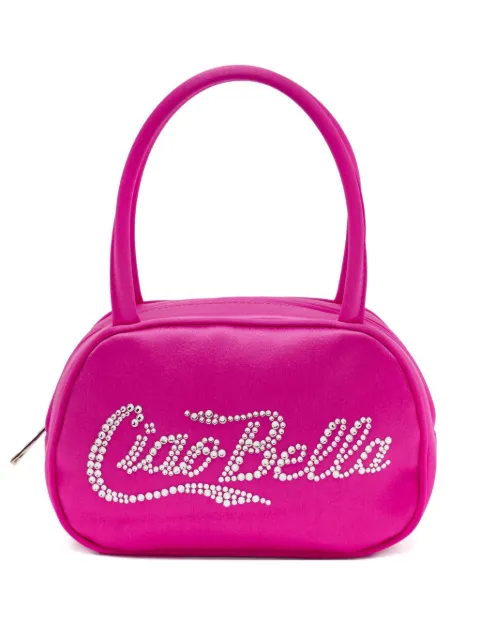 Amina Muaddi Bella crystal-embellished satin mini bag