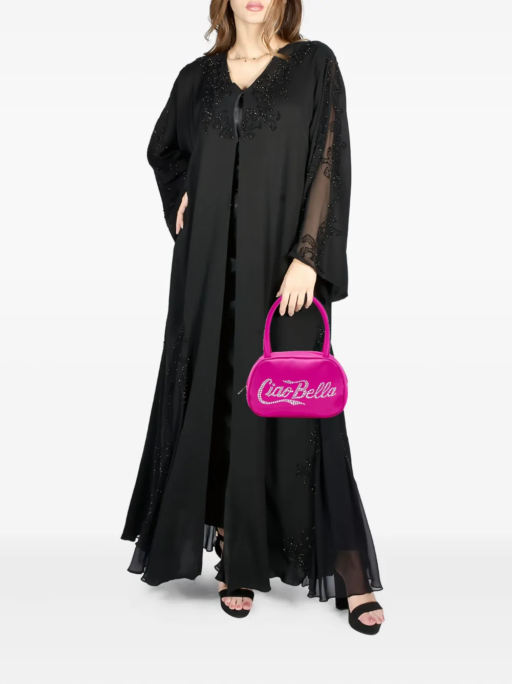 Amina Muaddi Bella crystal-embellished satin mini bag | Image 2
