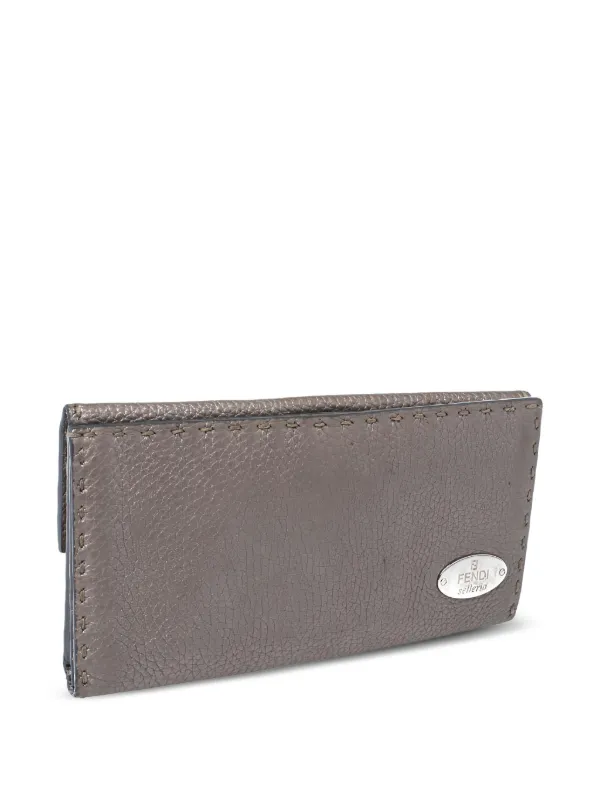 FENDI グレー レザー 長財布 Fendi Pre-Owned 長財布 | メタリック | FARFETCH JP