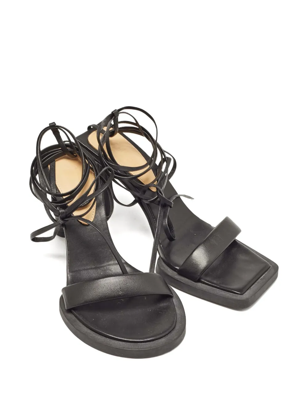 Jacquemus Pre-Owned 100 mm Les Carre Rond leren sandalen - Zwart