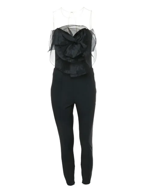 Elisabetta Franchi jumpsuit a capas con volantes