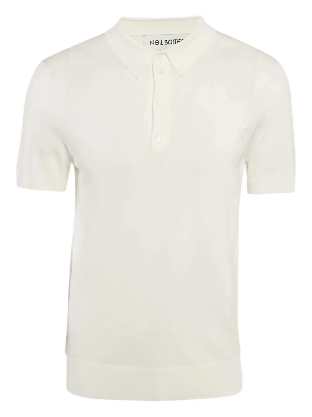 Neil Barrett playera tipo polo con dobladillo de canalé 2024 | blanco | Image 1