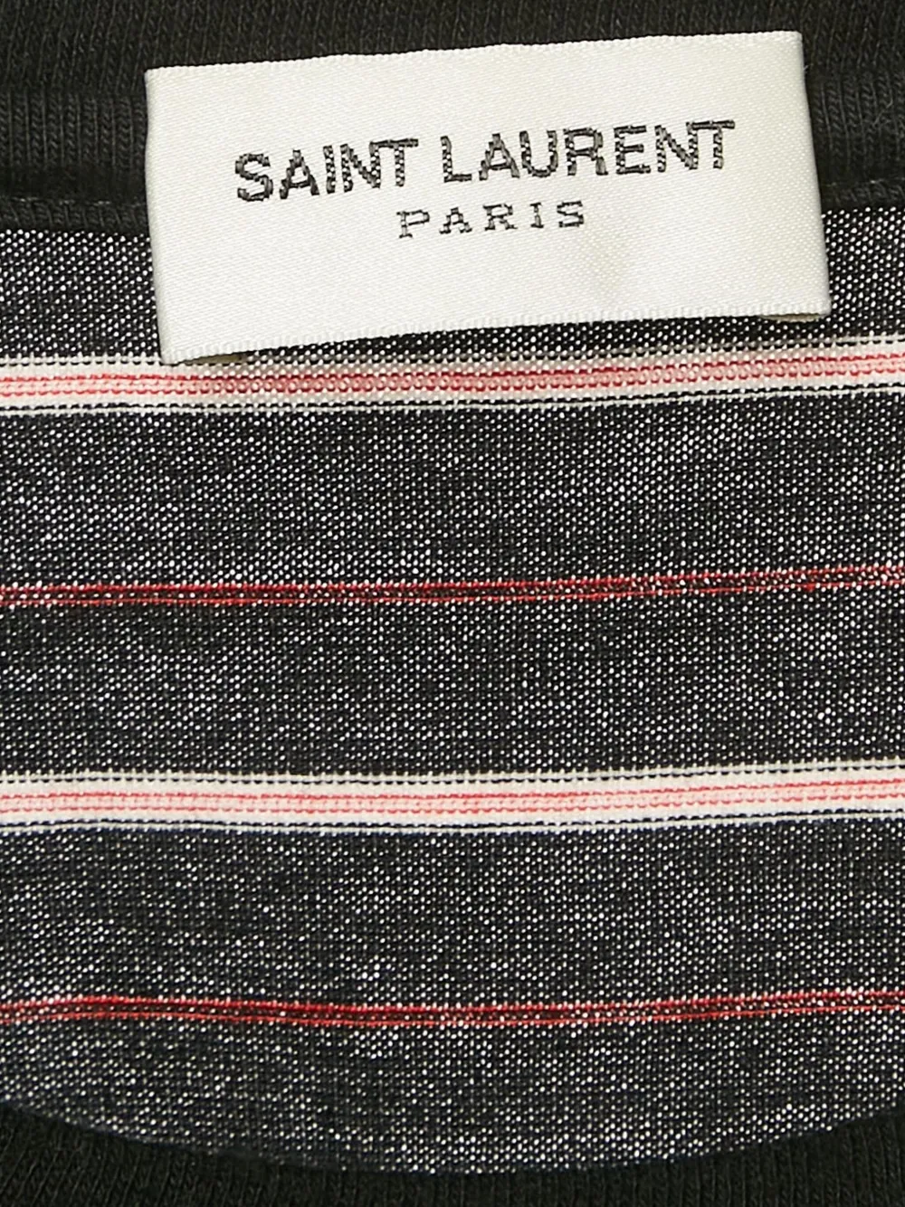 Saint Laurent Pre-Owned Gestreept T-shirt Zwart