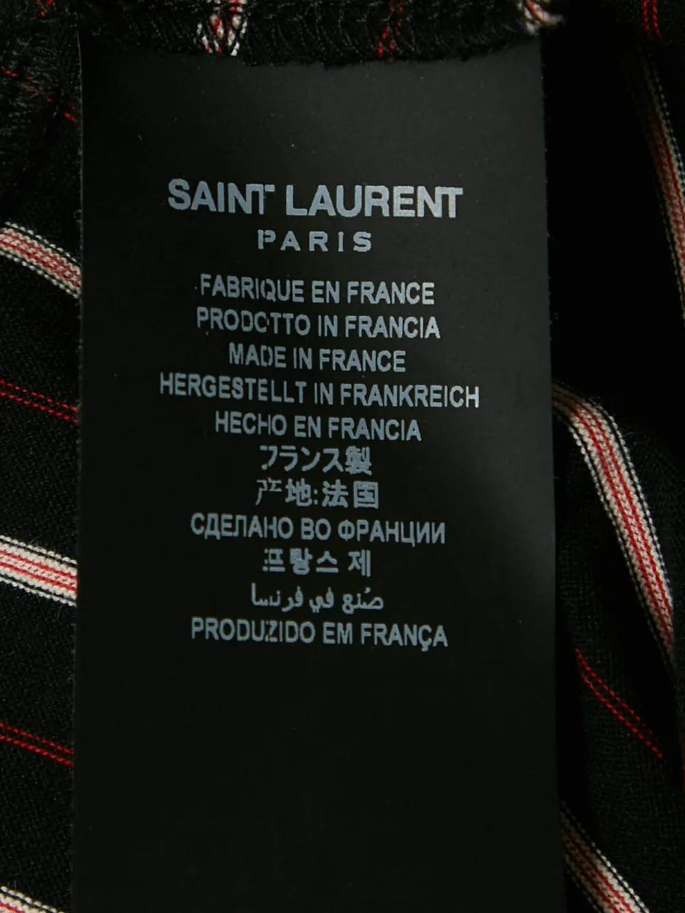 Saint Laurent Pre-Owned Gestreept T-shirt Zwart