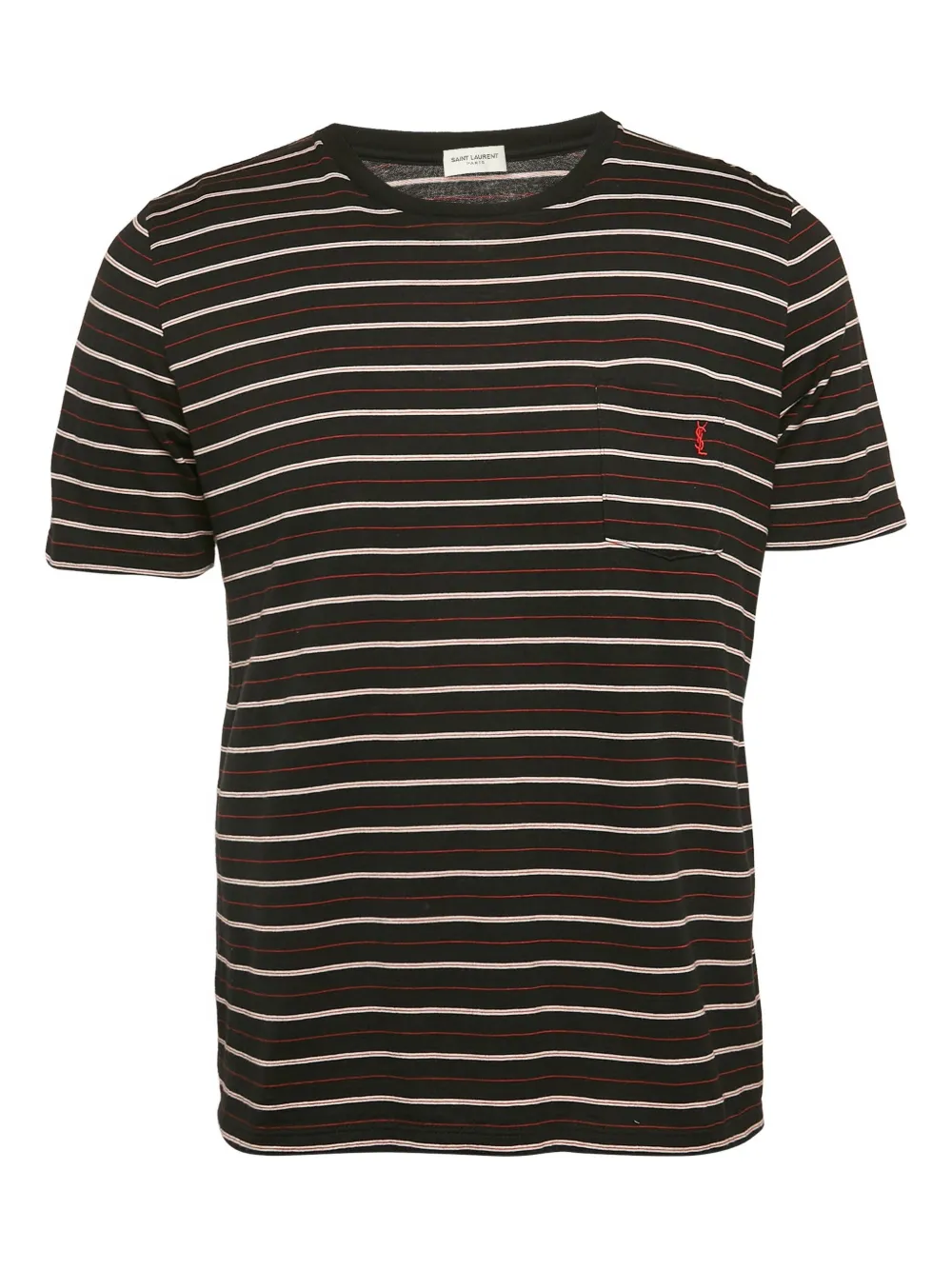 Saint Laurent Pre-Owned striped T-shirt Zwart