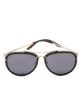 Gucci Pre-Owned geometric-frame sunglasses - Black