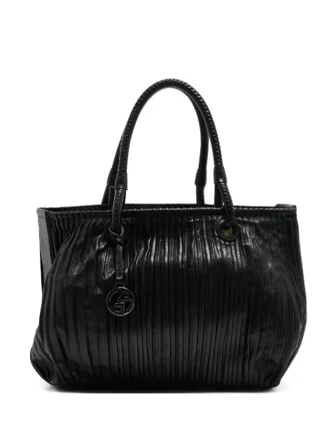 Giorgio Armani Pre-Owned pleated leather tote bag