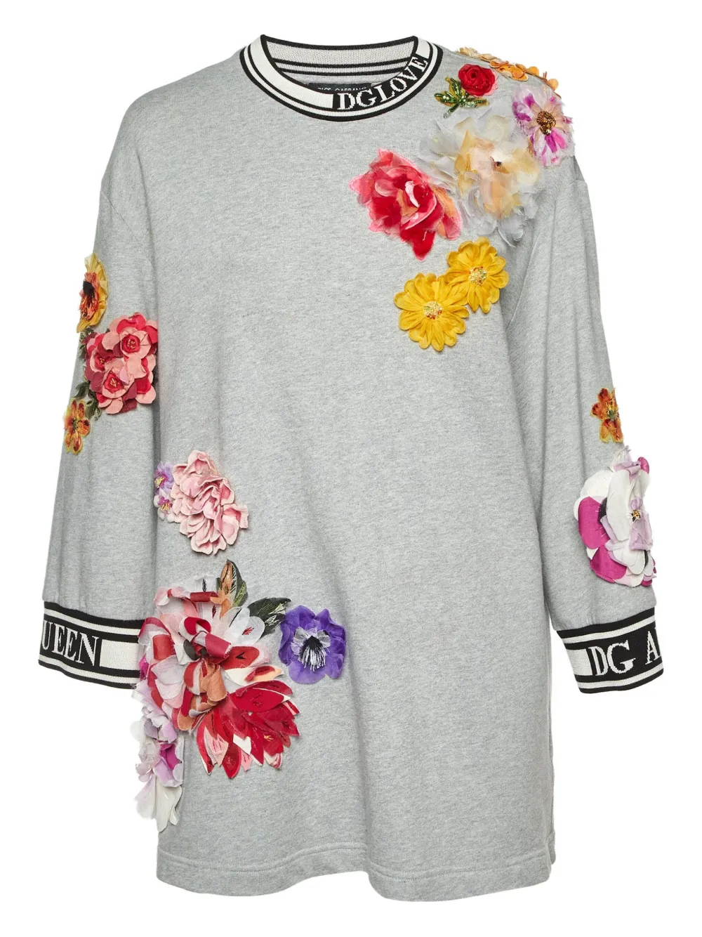 Dolce & Gabbana Pre-Owned floral-appliqué sweatshirt | Grey | Image 1
