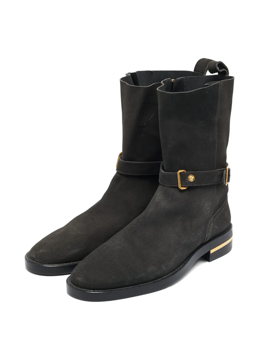 Versace Pre-Owned buckled suede ankle boots | Image 2