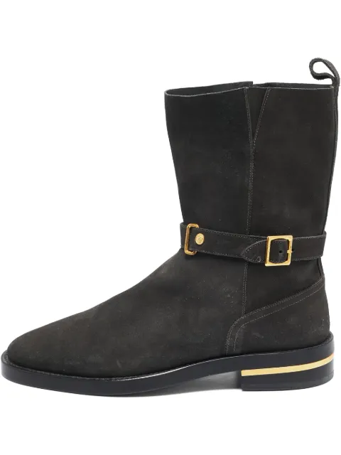 Versace Pre-Owned buckled suede ankle boots