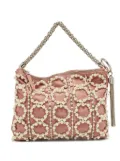 Jimmy Choo Pre-Owned chain-strap embellished satin shoulder bag - Pink