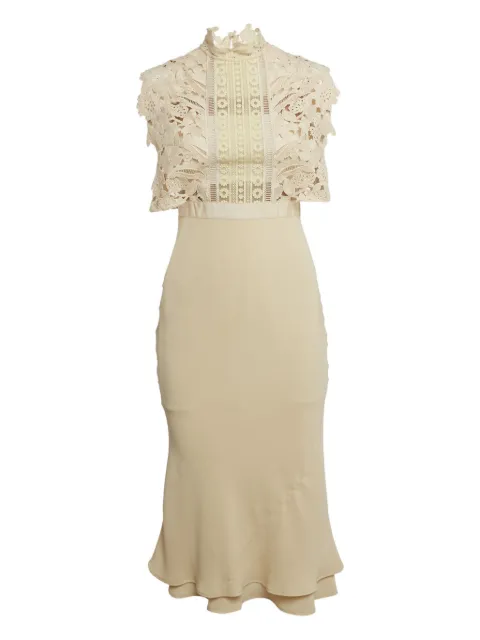Self-Portrait vestido midi con encaje floral pre-owned