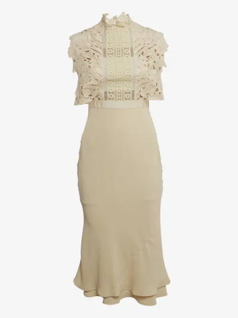 Self-Portrait pre-owned lace-floral midi dress