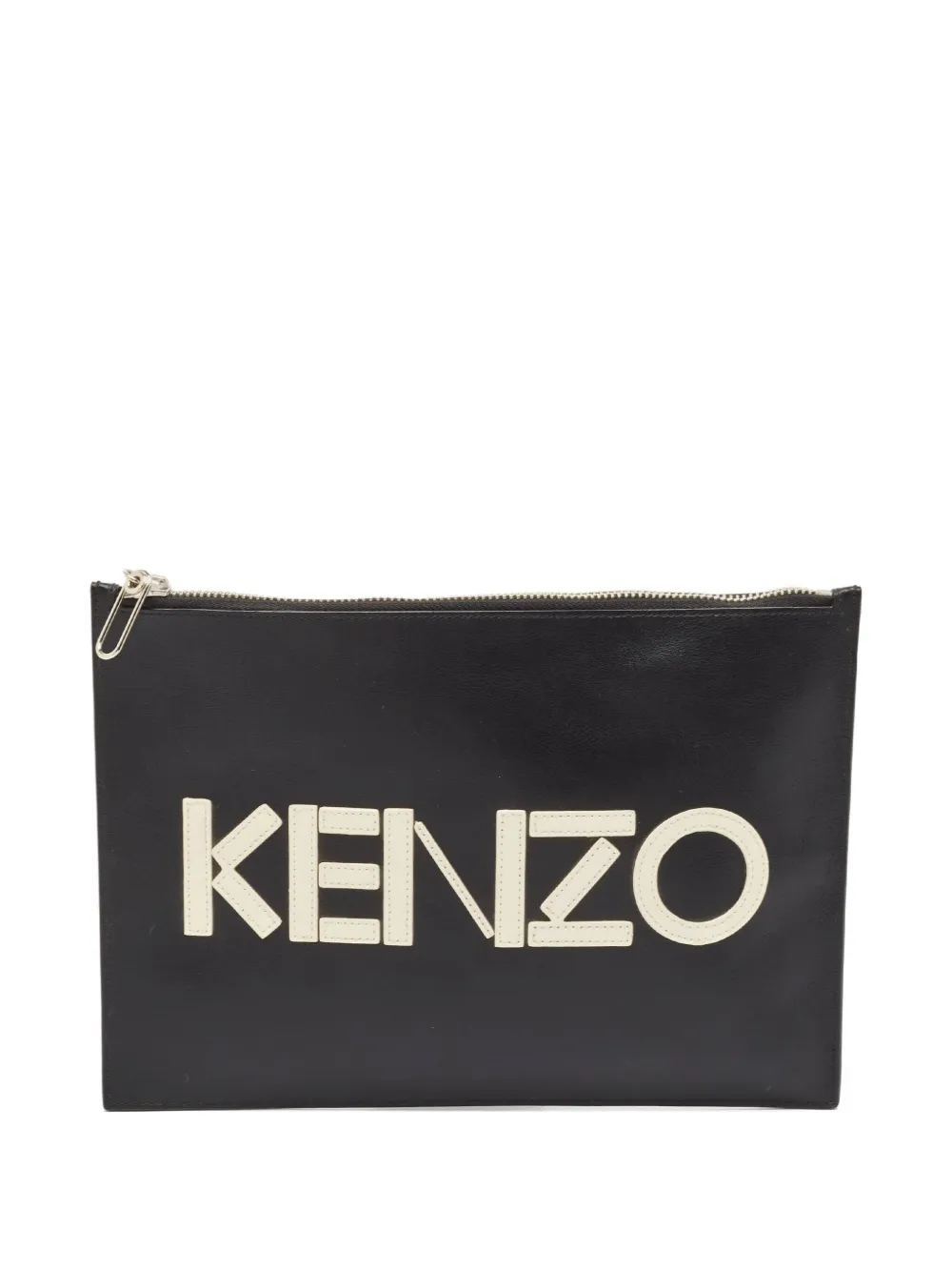Kenzo Pre-Owned leather zip clutch - ブラック Kenzo Pre-Owned leather zip clutch - ブラック