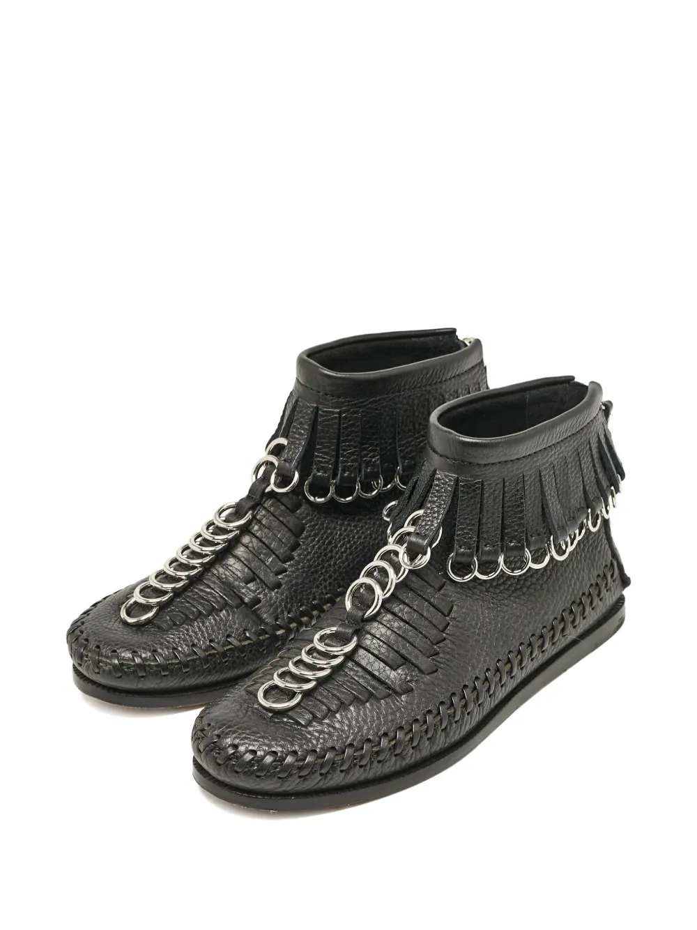 Pre-Owned Alexander Wang Laarzen met franje en kettingdetail - Zwart