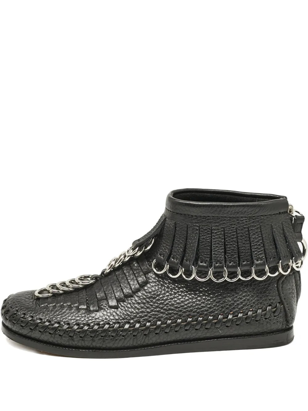 fringed chain-detail boots