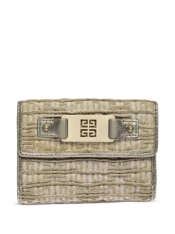 Givenchy Pre-owned Monogram-logo Wallet in Gold