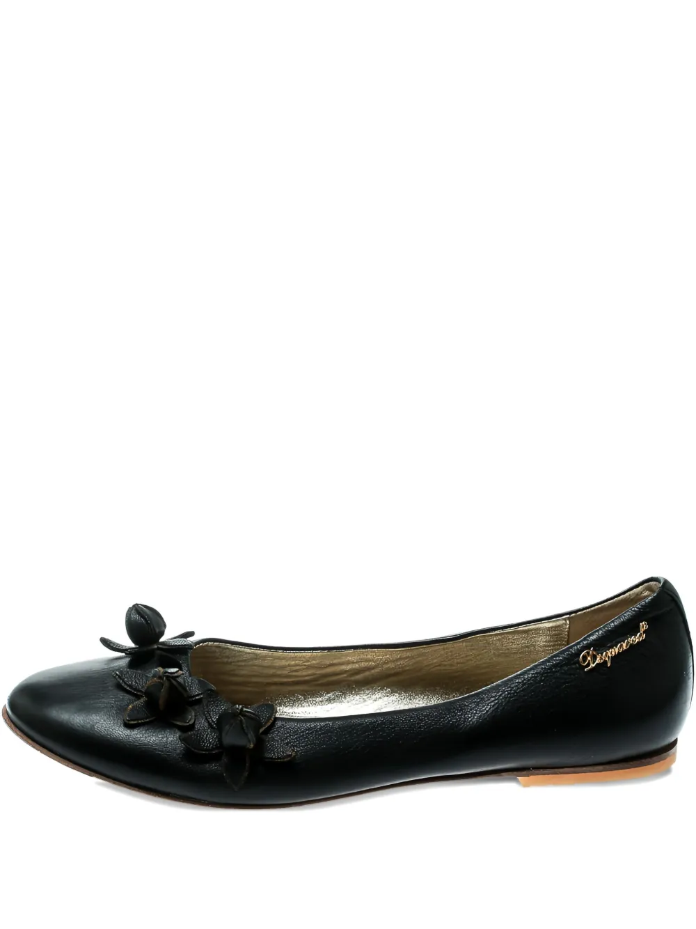 DSQUARED2 flower-detail leather ballet flats | Black | Image 1