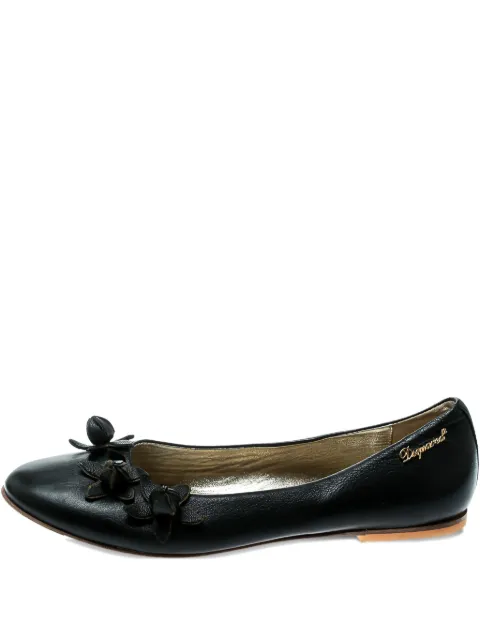 DSQUARED2 flower-detail leather ballet flats