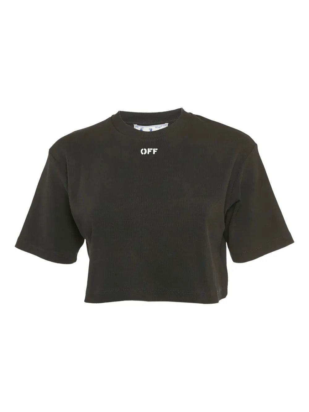 Off-White Pre-Owned リブニット クロップドトップ - ブラック Off-White Pre-Owned リブニット クロップドトップ - ブラック