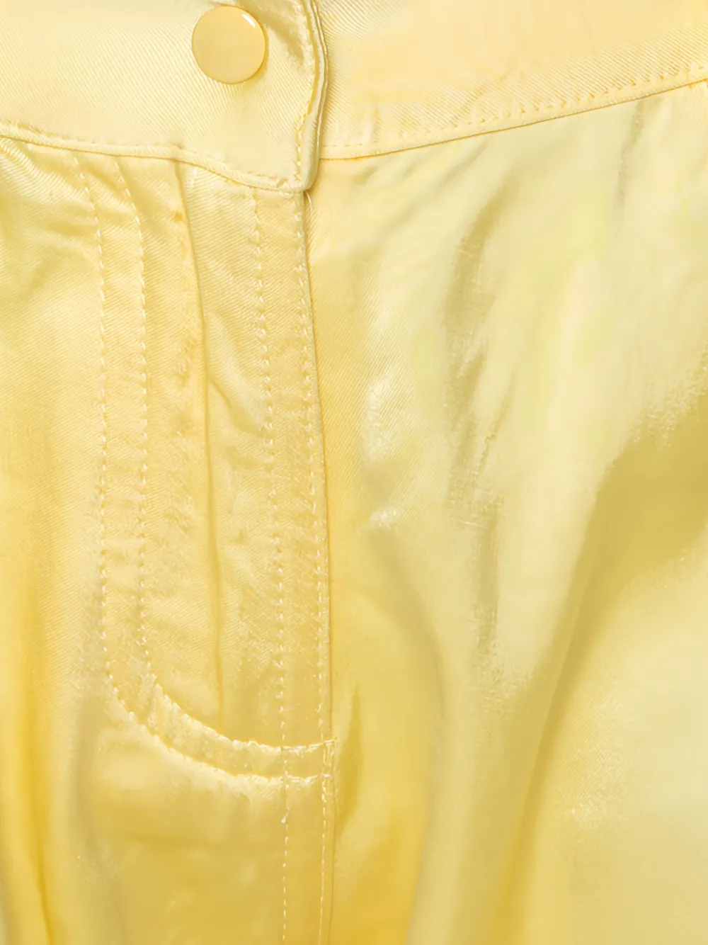 Pre-owned Blumarine Silk Zip Trousers In Yellow