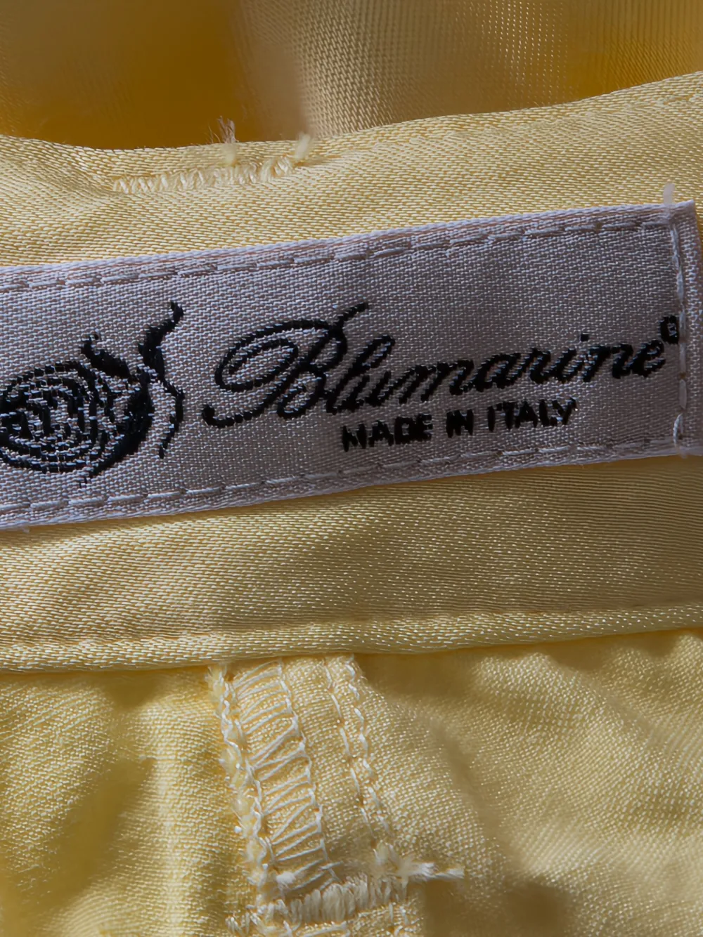 Pre-owned Blumarine Silk Zip Trousers In Yellow