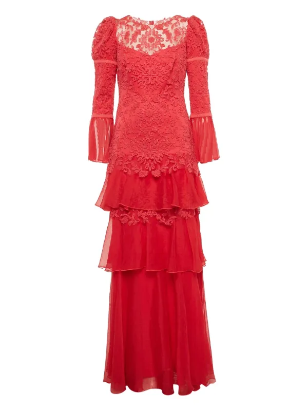 chinese dress ladies Violetta Embossed Tiered Dress