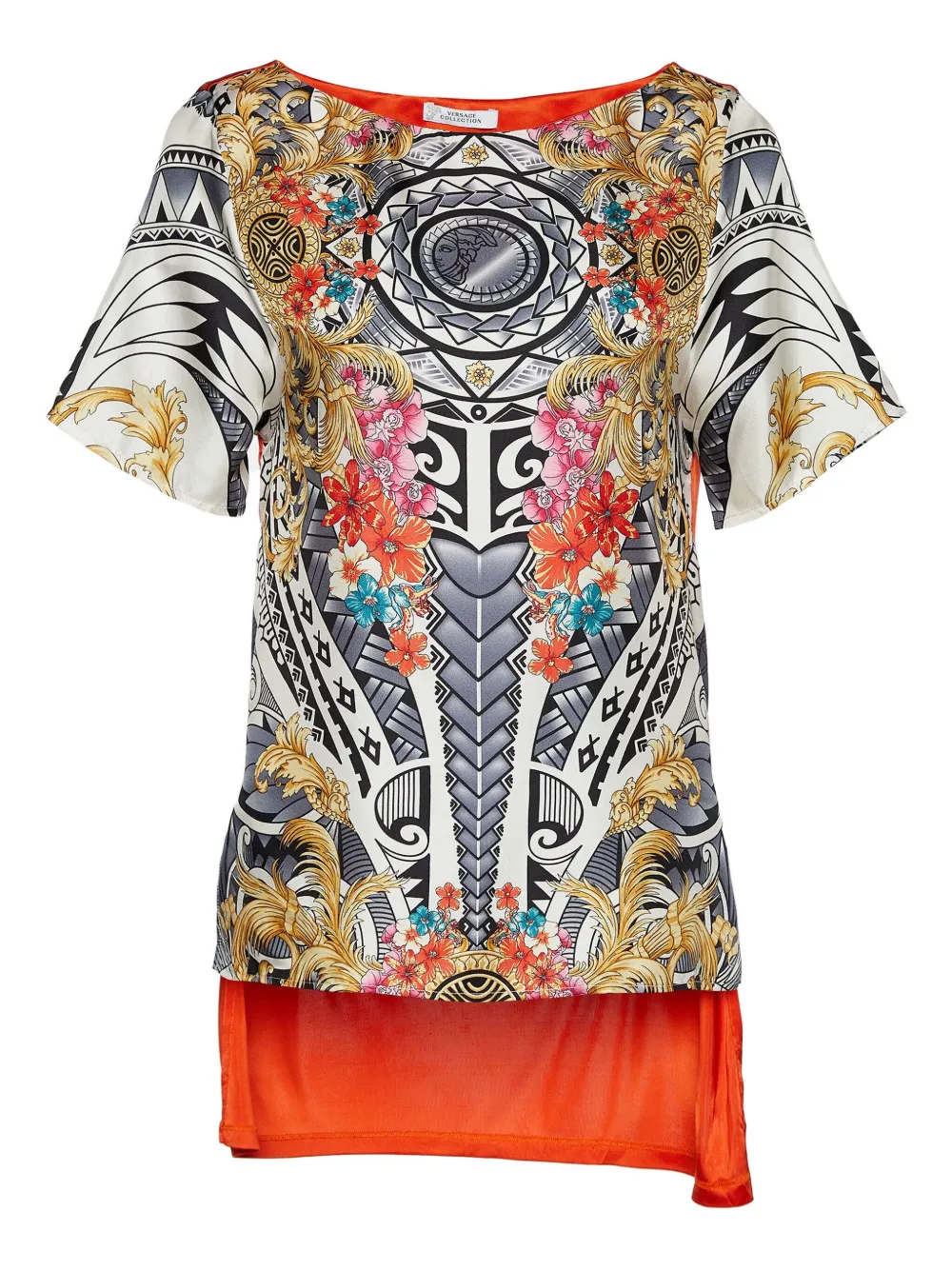 Versace Pre-Owned Barocco-print silk top | Orange | Image 1