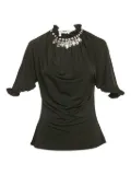 Paco Rabanne Pre-Owned crystal-embellished draped top - Black