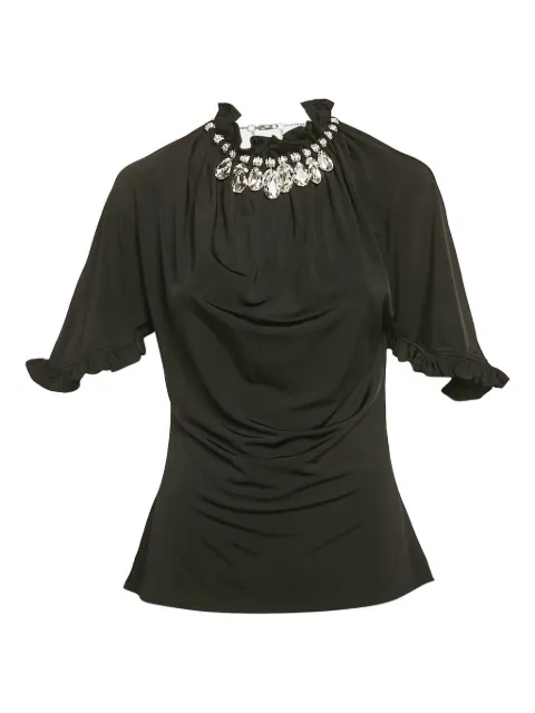 Paco Rabanne Pre-Owned crystal-embellished draped top