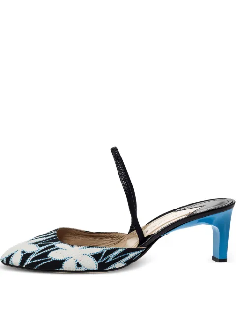 Paul Andrew pre-owned 65mm Celestine floral-print slingback pumps