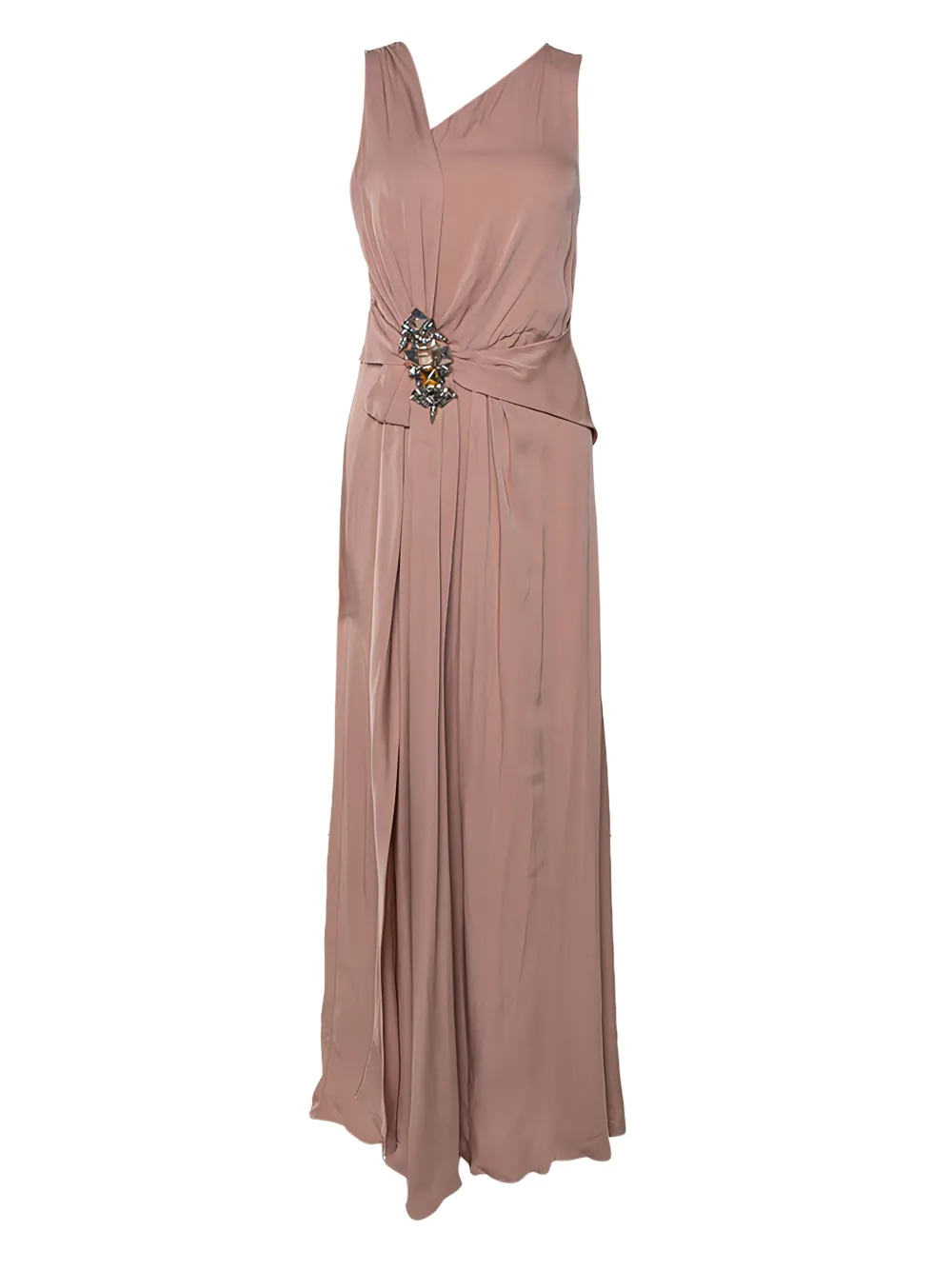 Gucci Pre-Owned Drapiertes Abendkleid mit Brosche - Rosa