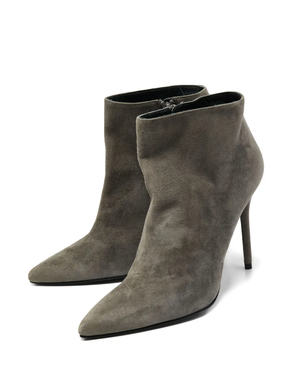Stuart Weitzman Pre-owned 110 mm stiletto enkellaarzen met puntige neus - Grijs