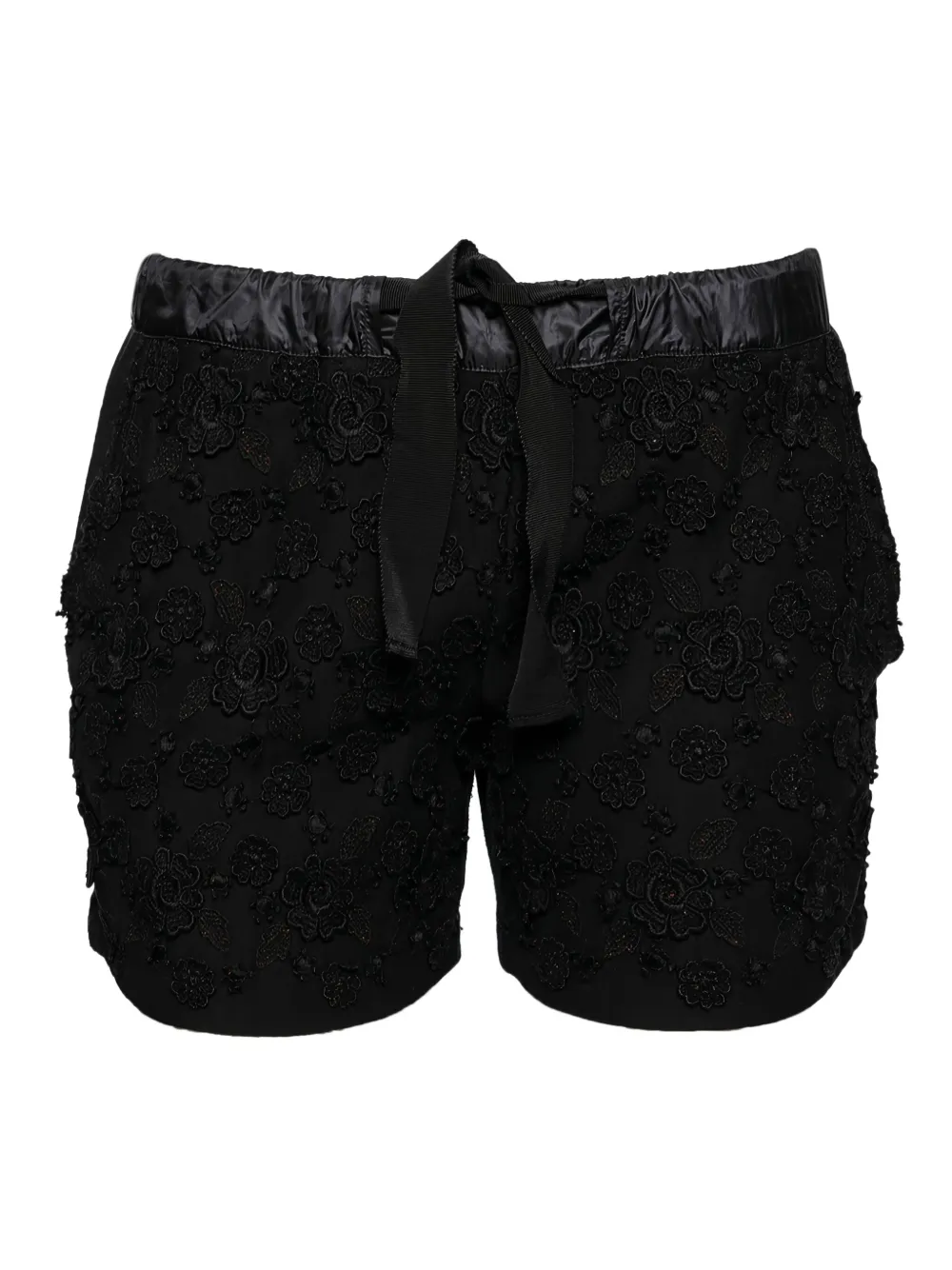 Moncler floral-appliqué cotton shorts | Black | Image 1