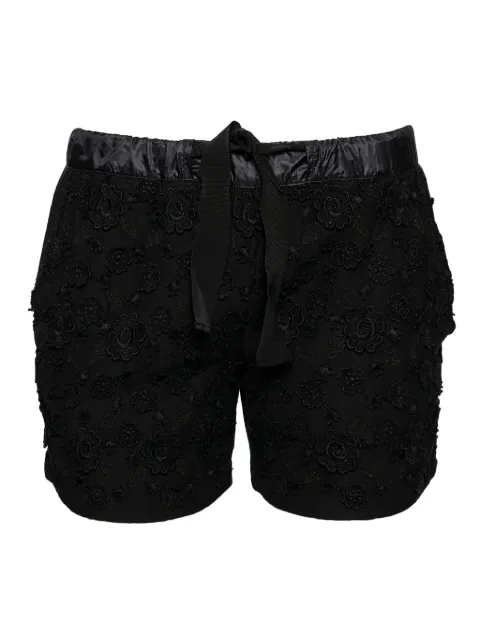 Moncler floral-appliqué cotton shorts
