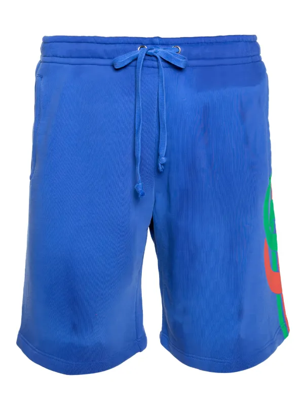 GUCCI 青 スウェットショートパンツ　Mサイズ　メンズ Gucci Pre-Owned ドローストリング ショートパンツ | パープル