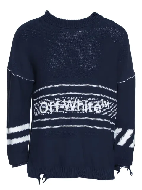 Off-White Pre-Owned logo stripe sweater