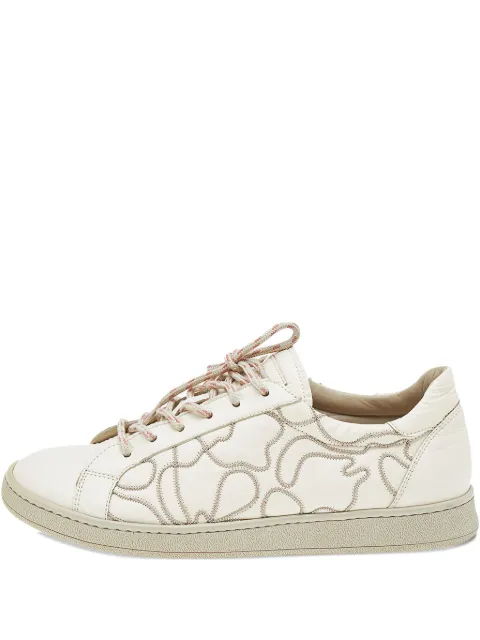 Brunello Cucinelli pre-owned embroidered leather sneakers