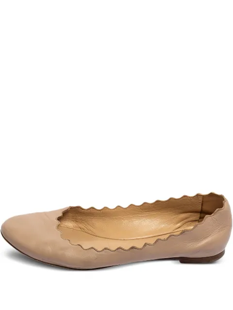 Chloé Pre-Owned Lauren scalloped-trim ballet flats