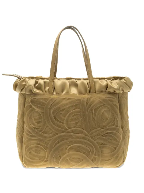 Alberta Ferretti net satin tote bag