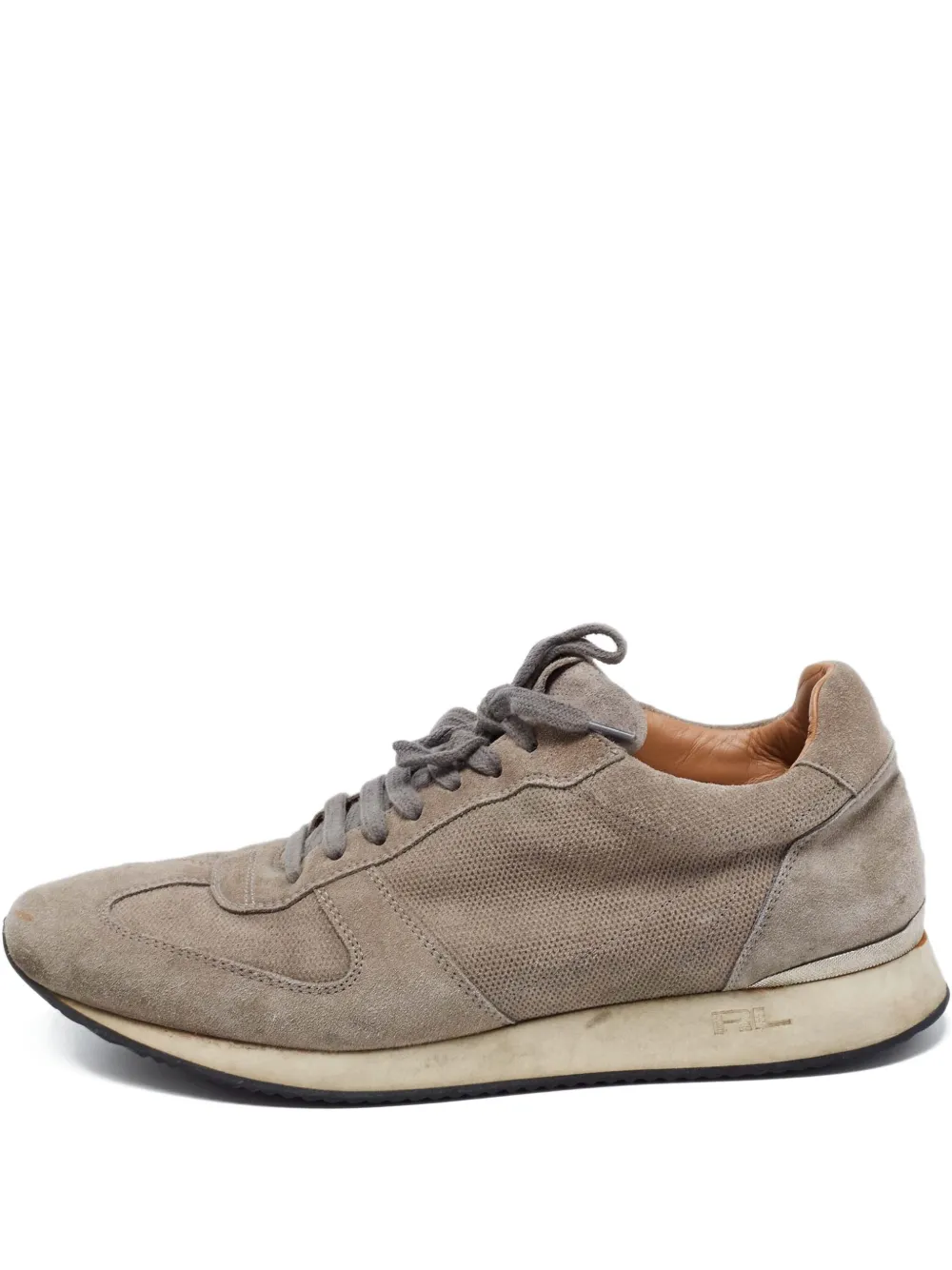 mesh-panelled suede sneakers