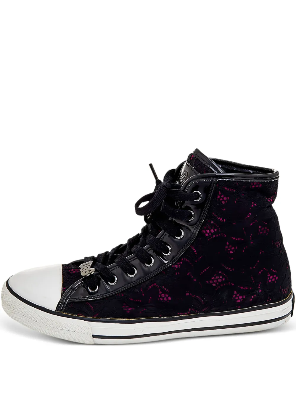 Pre-owned Dolce & Gabbana 2023 Lace-embellished Sneakers In Black